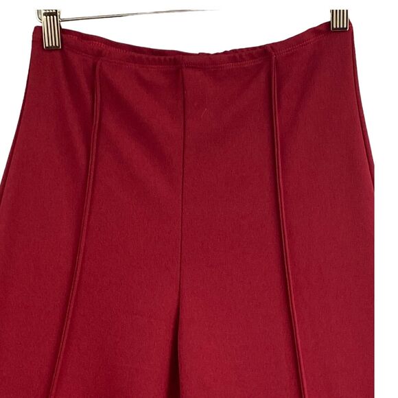 VTG 70s Bell Bottom Pants M Red High Rise Disco Wide Leg Palazzo Retro Leisure - Picture 3 of 12